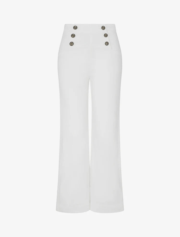 Pantalones rectos estilo pantalón de puente - Blanco