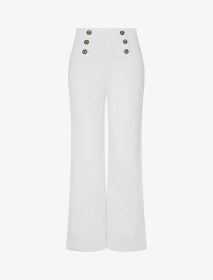 Pantalones rectos estilo pantalón de puente - Blanco