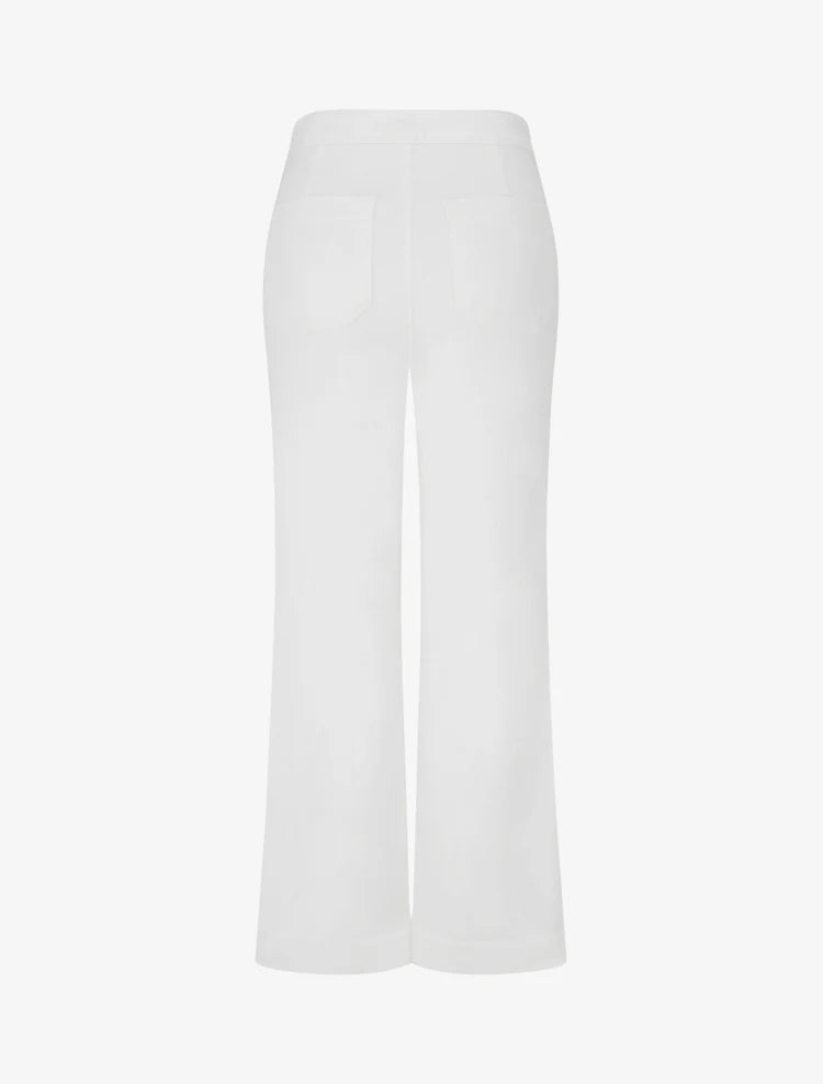Pantalones rectos estilo pantalón de puente - Blanco
