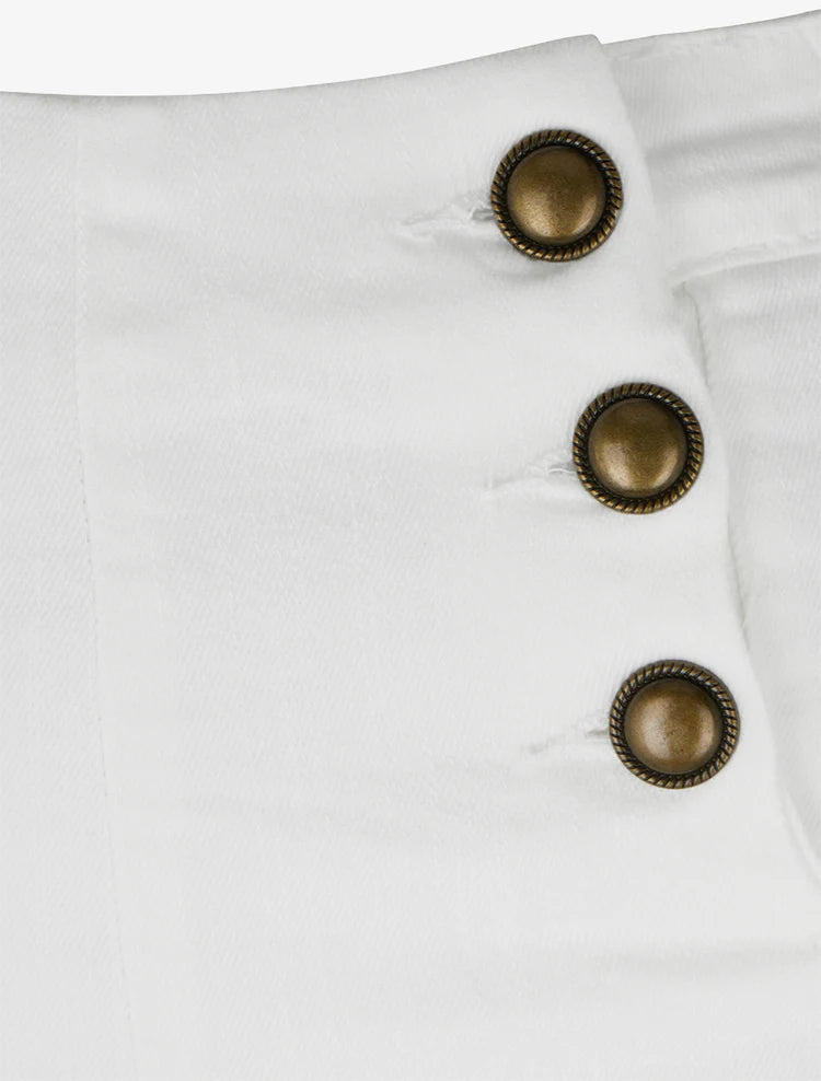 Pantalones rectos estilo pantalón de puente - Blanco