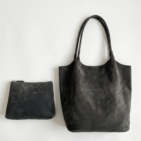 Bolso de hombro de gamuza