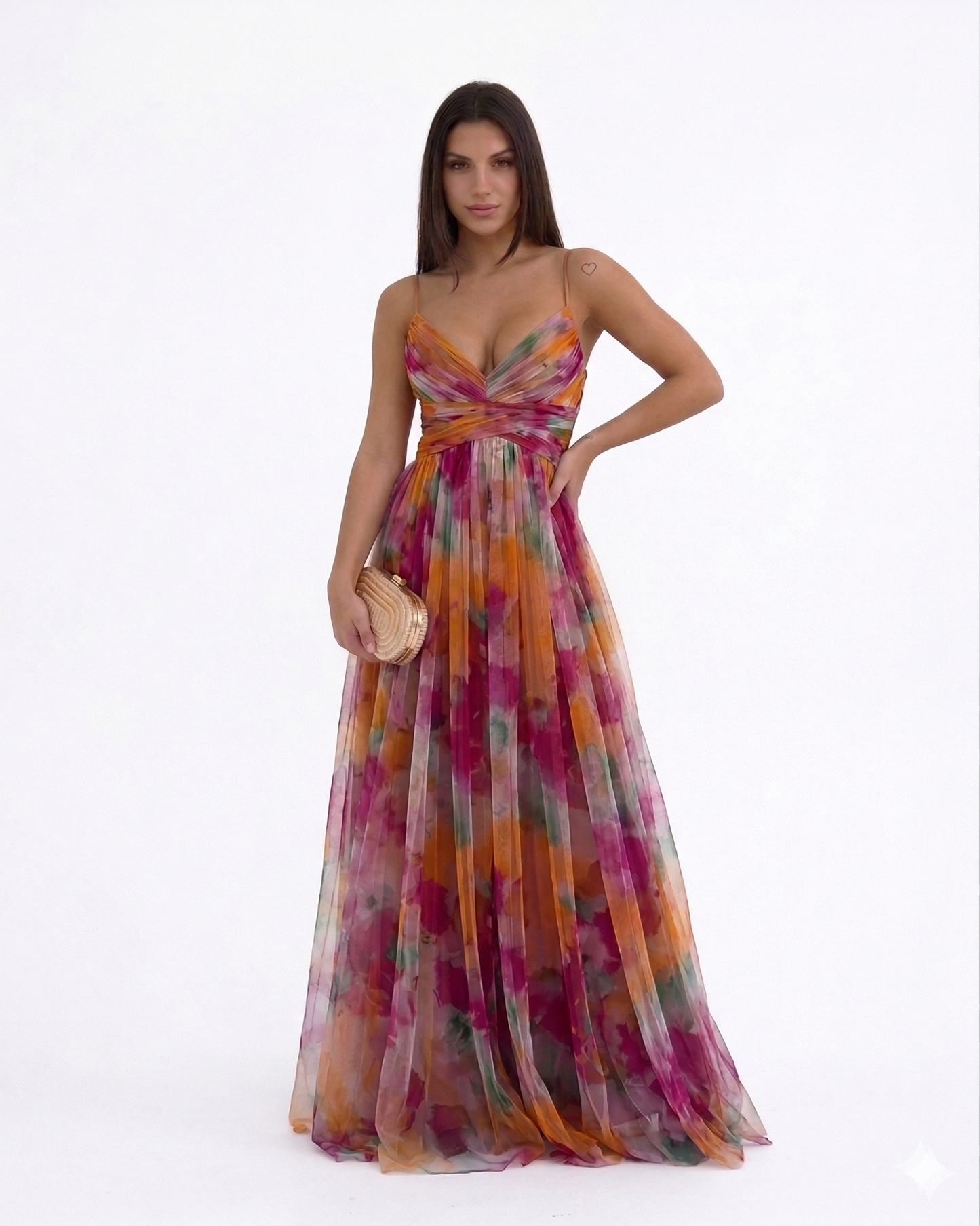 Vestido largo con estampado floral «Gia»