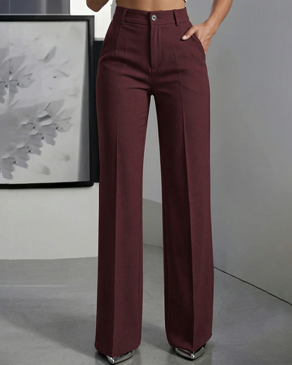 Pantalones de traje de mujer de cintura alta