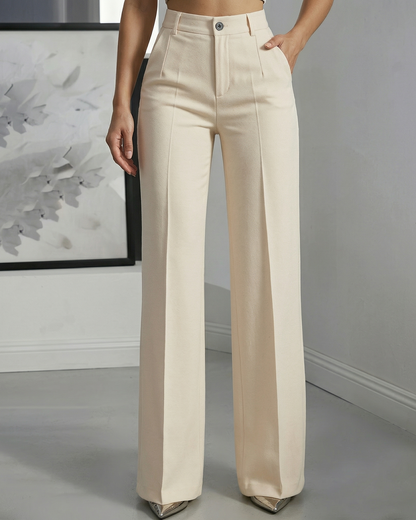 Pantalones de traje de mujer de cintura alta