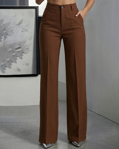 Pantalones de traje de mujer de cintura alta