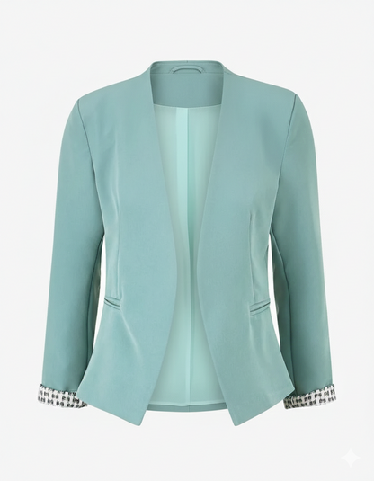Chaqueta recta con hombreras - Verde agua