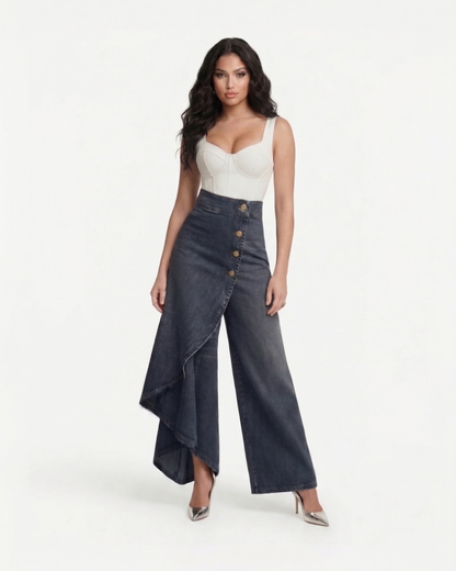 Pantalones envolventes de denim