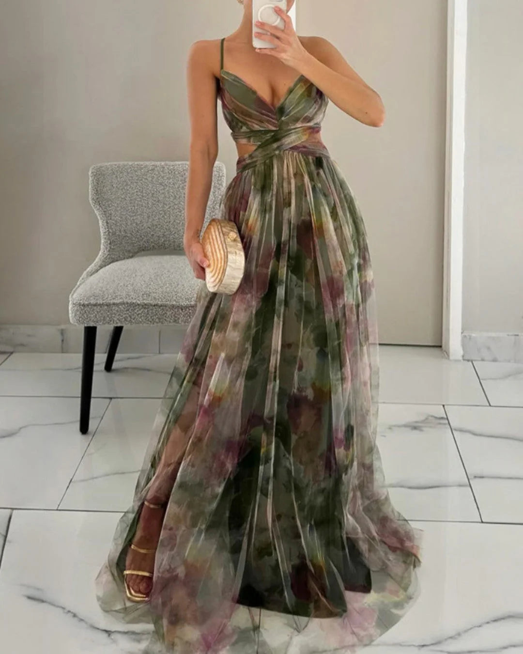 Vestido largo con estampado floral «Gia»
