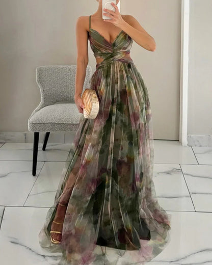 Vestido largo con estampado floral «Gia»