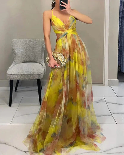 Vestido largo con estampado floral «Gia»