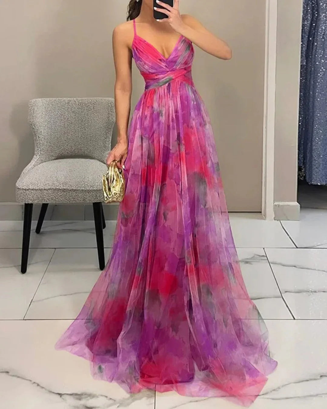 Vestido largo con estampado floral «Gia»