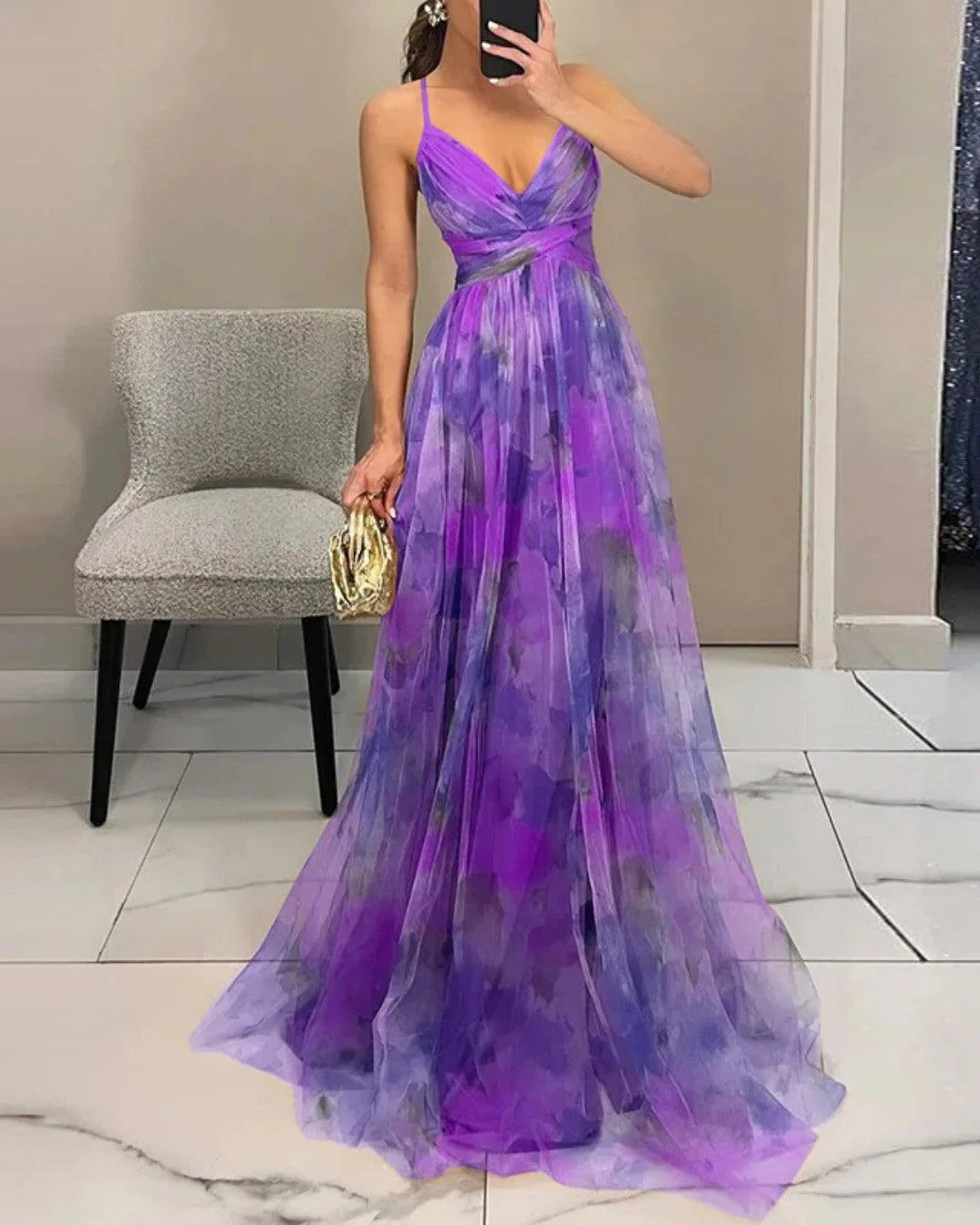 Vestido largo con estampado floral «Gia»