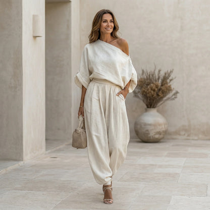 Conjunto de dos piezas con hombros al descubierto «Mila»