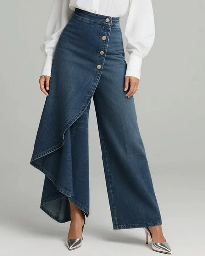 Pantalones envolventes de denim